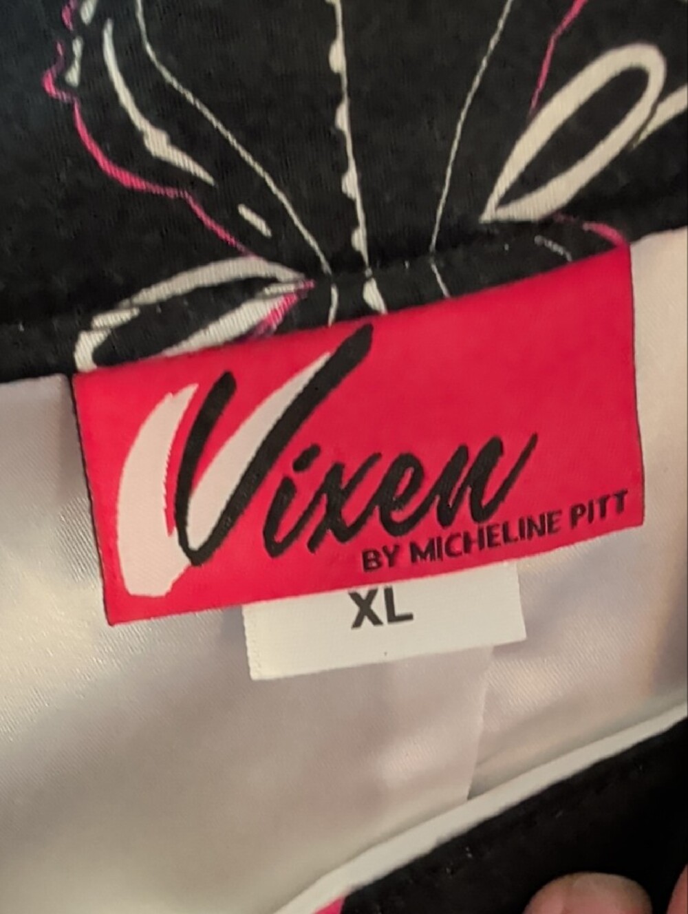 Vixen by Micheline Pitt Black Pencil Skirt with Fetish Bondage Novelty Motif - Picture 2 of 3
